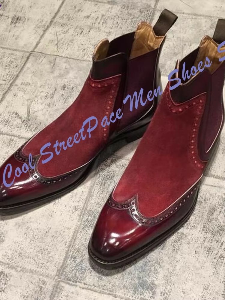 Men Vintage Red Two Tone Chels - огляд і ціна Leather Shoe Polish